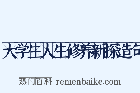 大学生人生修养新探造句是什么意思的图片